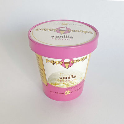 Copo de papel de sorvete impresso sob medida com tampa para iogurte congelado 14oz 420ml
