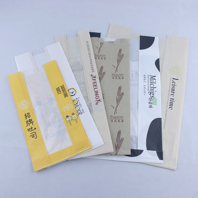 Sacos de papel revestidos de papel em folha de alumínio ecológico para levar para casa Biscoitos de padaria Kraft Branco Embalagem