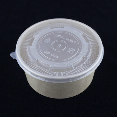 Caixas de salada de papel de parede com tampa redonda Container de macarrão Kraft 1300ml