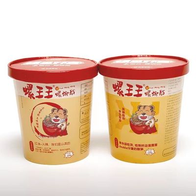 Caixa de papel de Ramen Eco Friendly, 1000 ml Instant Noodle Bowl embalado com tampa