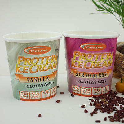 Copo de Papel de Sorvete Eco-Amigável com Cobertura 16oz 475ml recipiente de iogurte congelado