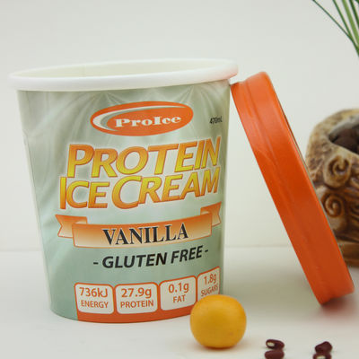 Copo de Papel de Sorvete Eco-Amigável com Cobertura 16oz 475ml recipiente de iogurte congelado
