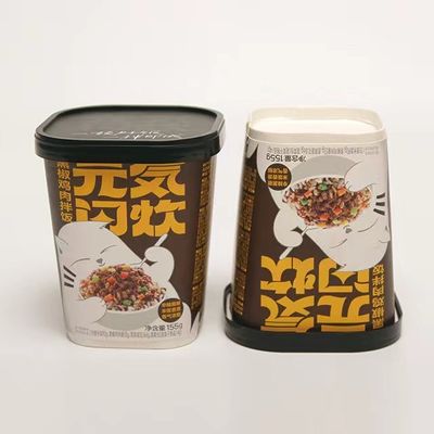 Copo de papel de macarrão de comida quente de 600 ml, descartável, de impressão personalizada.