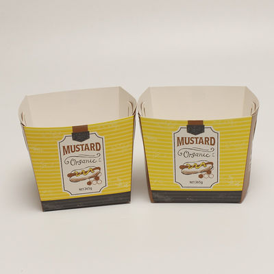 Caixa de papel Kraft descartável de frango frito, caixa de papel de comida rápida quadrada.