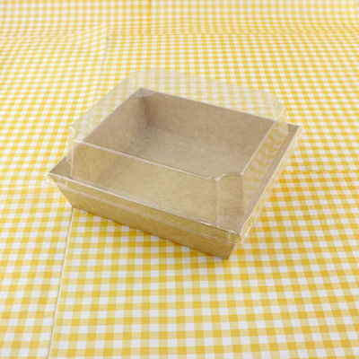 Caixa de embalagem de pastelaria descartável compostável 2 camadas Kraft castanho