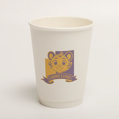 Copo de papel de parede duplo descartável 16 oz compostável para bebidas quentes e frias