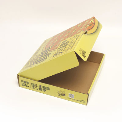 Caixa de embalagem de alimentos descartável de cartão ondulado Recipiente de pizza quadrada resistente