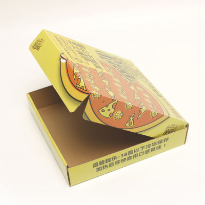 Caixa de embalagem de alimentos descartável de cartão ondulado Recipiente de pizza quadrada resistente