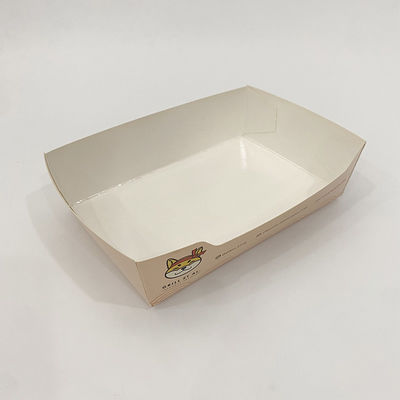 Batatas fritas Caixas de papel descartáveis para alimentos Forma de barco Impressão de embalagem para levar