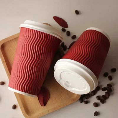 Copos de papel com parede dupla e com compostagem de café, copos de papel isolados de 8 oz