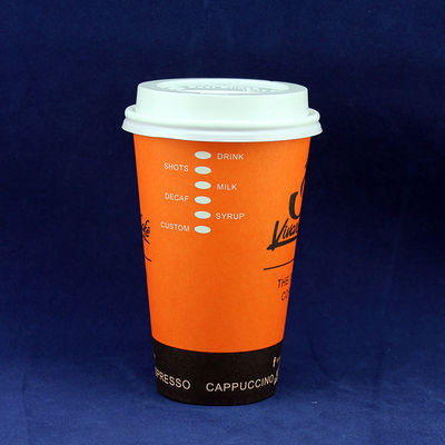 Copo de papel de parede duplo descartável com tampa 300 ml Eco-friendly