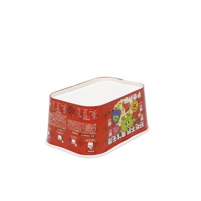 Biodegradável Rectangular Bowl para levar Dupla parede de papel Kraft Quadrado Salada Bowl com tampa