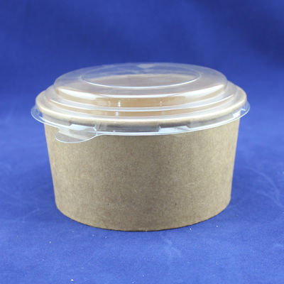 Copo de salada de papel de artesanato descartável com copo de papel impresso e tampa para animais de estimação