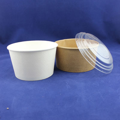Copo de salada de papel de artesanato descartável com copo de papel impresso e tampa para animais de estimação