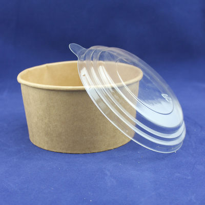 Copo de salada de papel de artesanato descartável com copo de papel impresso e tampa para animais de estimação