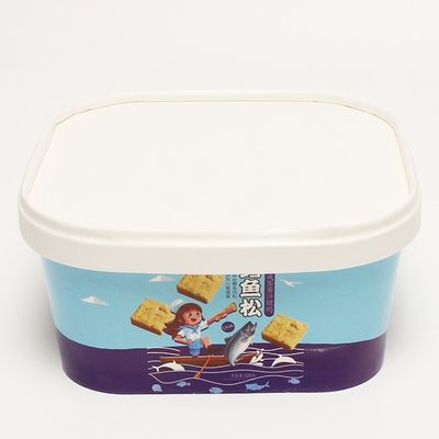 Caixa de papel ecológica, 1100 ml de salada de papel de refeições com tampa