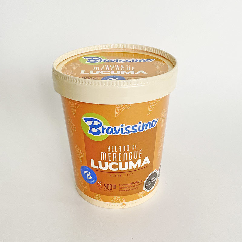 32 oz 950 ml Papel de gelo de tigelas com tampa para sobremesas frias