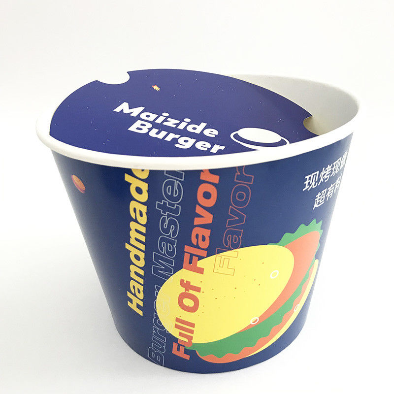 Baldes de papel descartáveis personalizados 170oz parede única 220mm Top Cup para pipoca