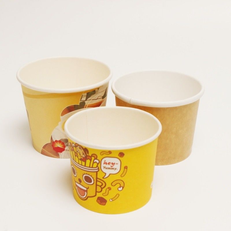 Embalagem de fast food descartável recipiente para levar Copo de sopa de papel/ Copo de macarrão de papel com tampa